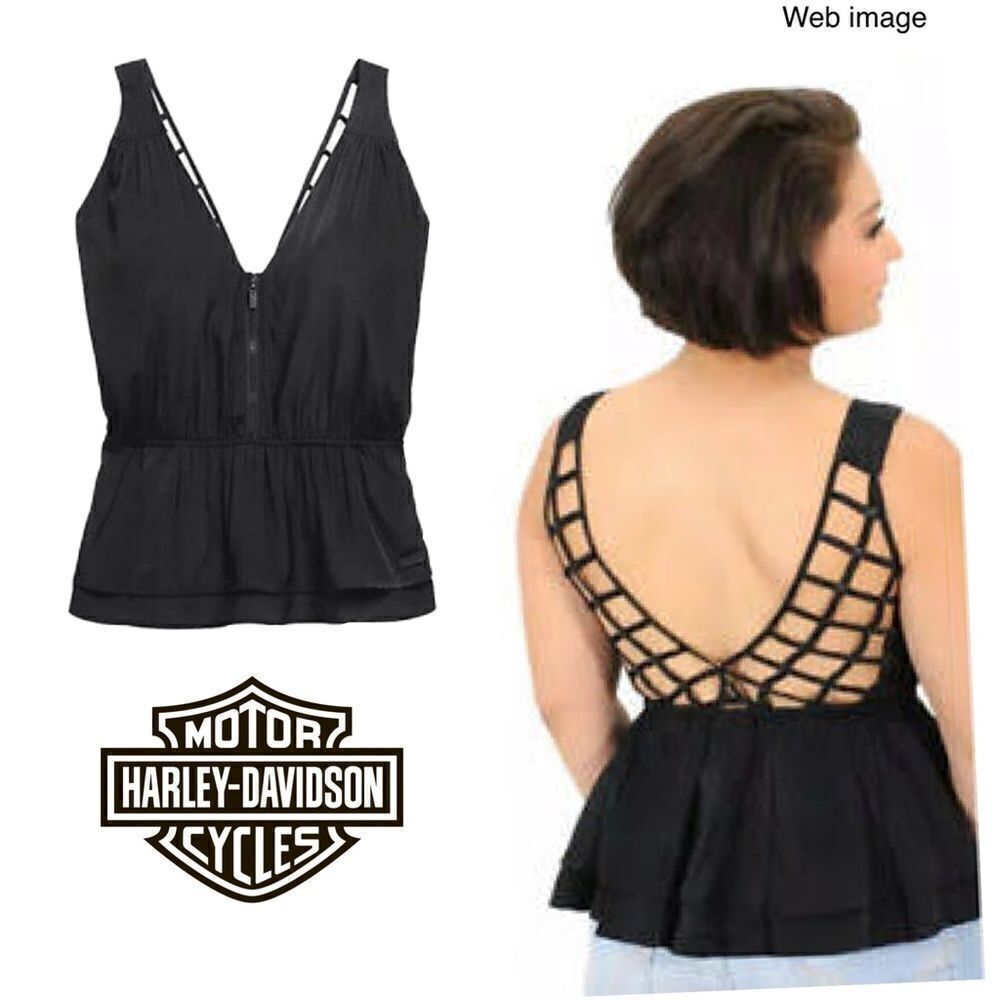 NWT Rare Genuine Harley-Davidson Laser Cut Woven top size 2XL
